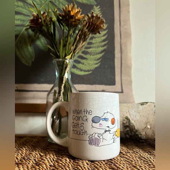 Vintage Other - Vintage 1988 Novelty “The Tough Get Some Coffee” Cartoon Dog Mug